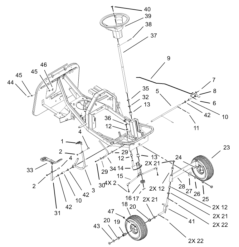 Front Axle and Steering Assembly
