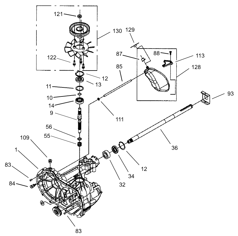 Hydro Transaxle Assembly No 106 1840 continued
