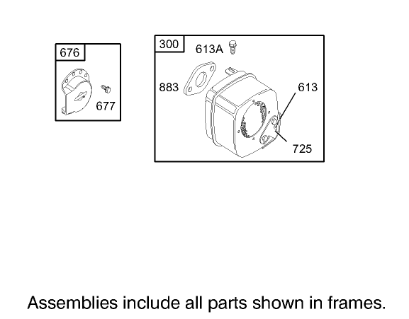 Muffler and Fuel Tank Assembly Engine Briggs and Stratton Model 28M707 1127 E1