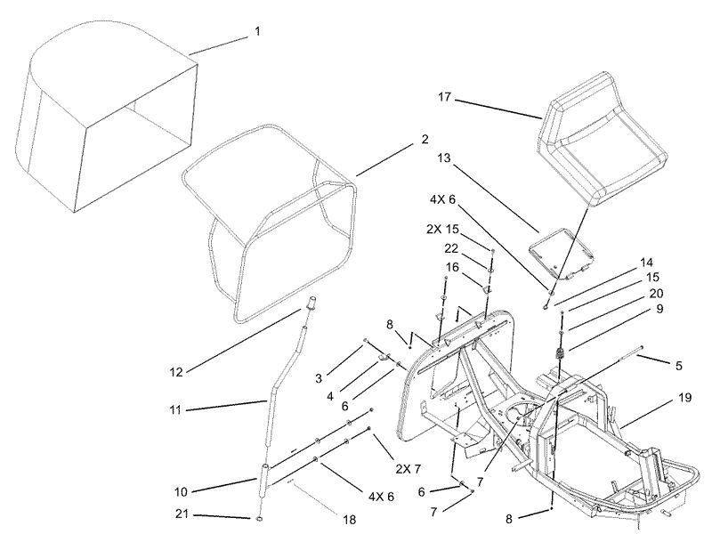 Seat and Rear Bag Assembly