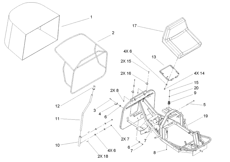 Seat and Rear Bag Assembly