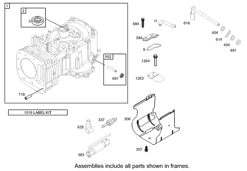Cylinder Assembly Briggs and Stratton 31G777 0121 E1