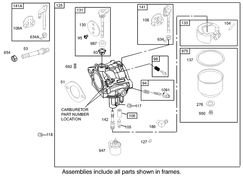 Carburetor Assembly Briggs and Stratton 31G777 0121 E1