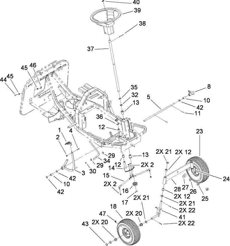 Front Axle and Steering Assembly