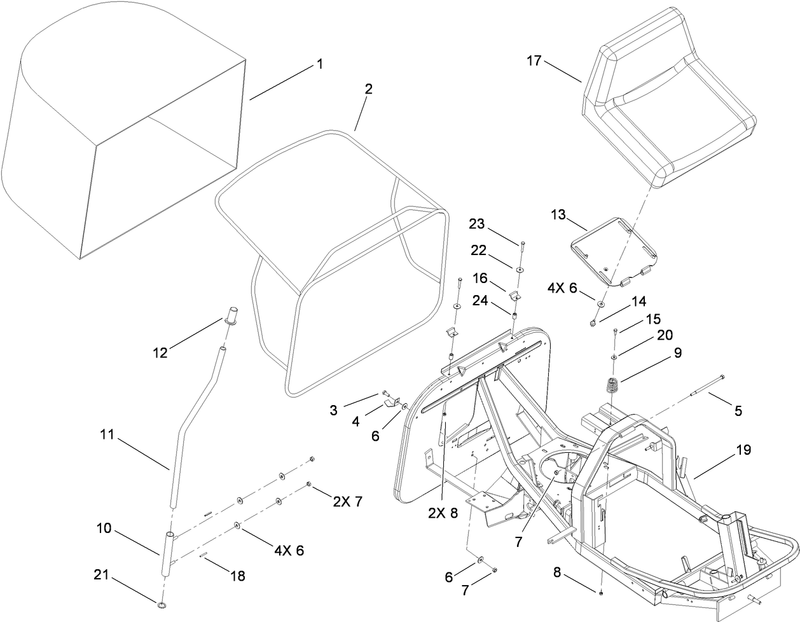 Seat and Rear Bag Assembly