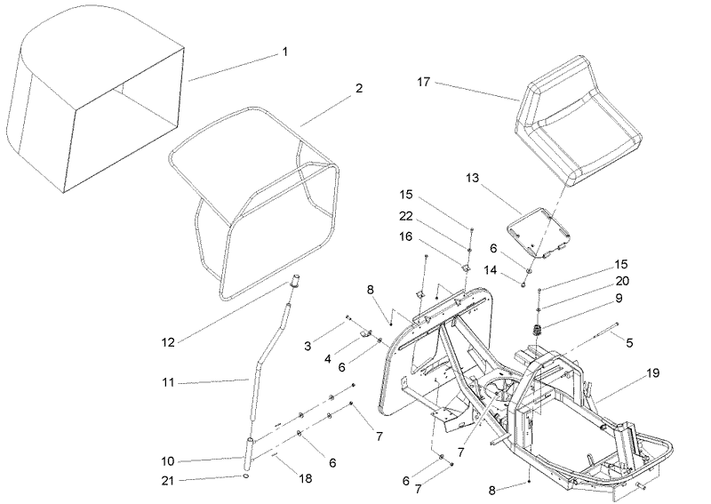Seat and Rear Bag Assembly
