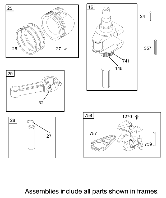 Crankshaft Assembly Briggs and Stratton 31G777 0121 E1