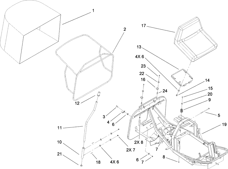 Seat and Rear Bag Assembly