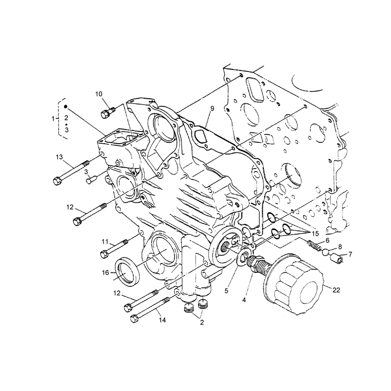 Gear Case and Oil Filter Assembly