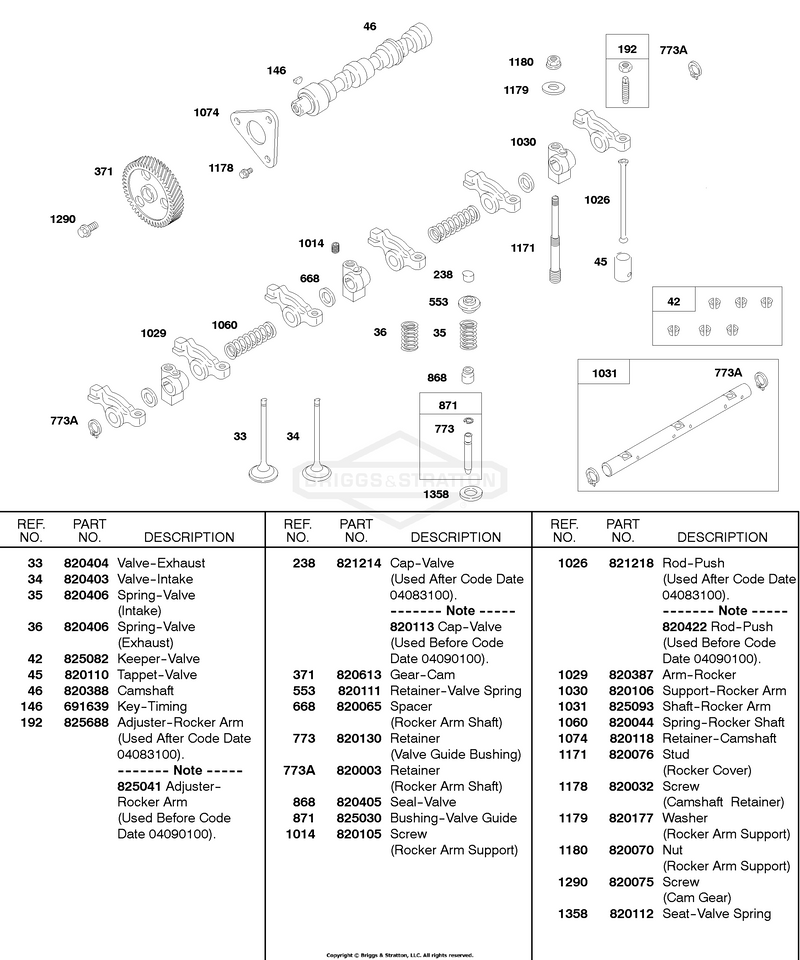 Valves, Springs, Camshaft, Push Rods