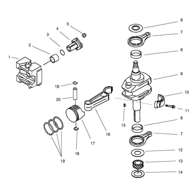 PistonCrankshaft Crankcase Kawasaki FB460V-MS14