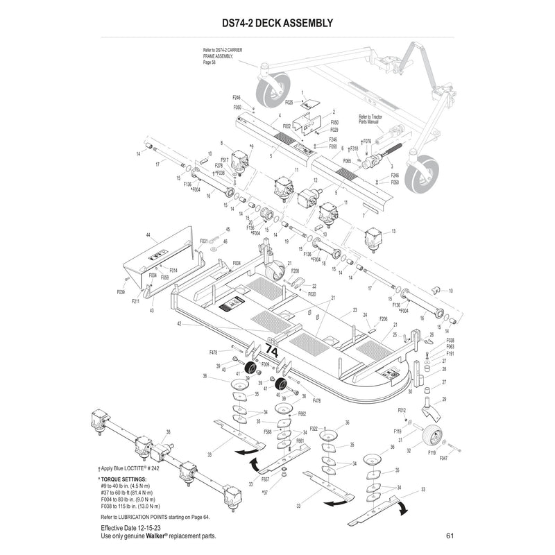 DS74-2 DECK ASSEMBLY