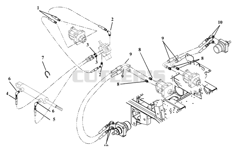 Hose Routing For Pumps, Wheel Motors & Cylinder