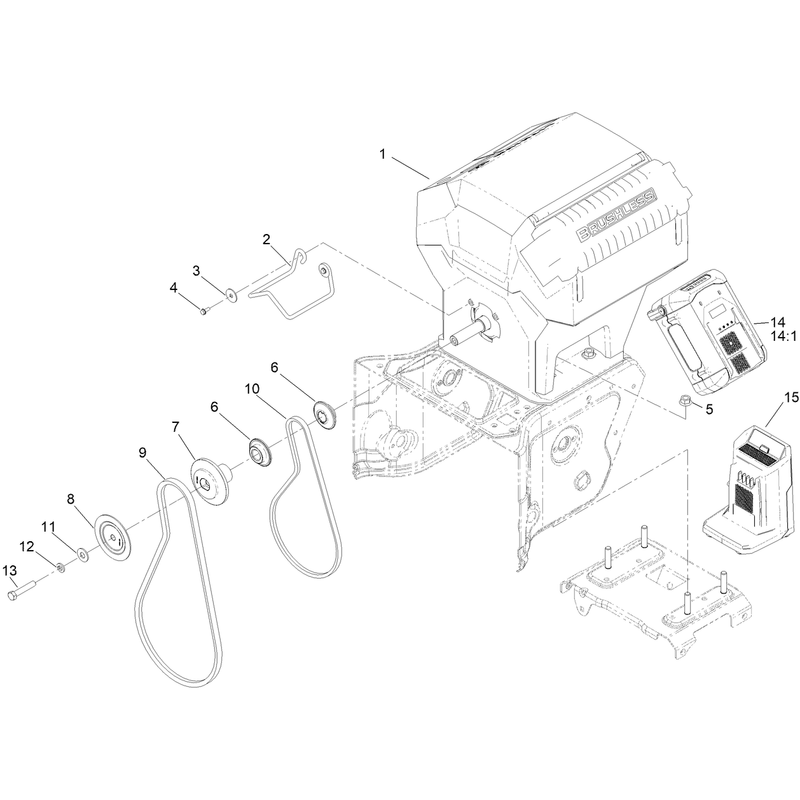Powerhead, Pulley and Belt Assembly
