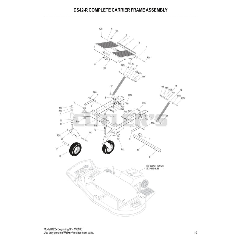 DS42-R COMPLETE CARRIER FRAME ASSEMBLY