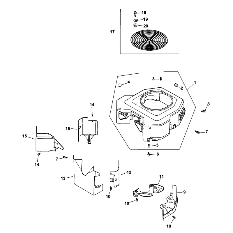 Group 6 Blower Housing and Baffles Assembly