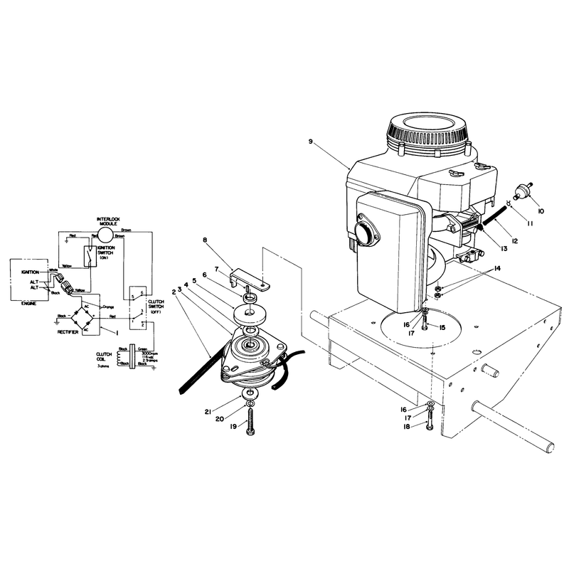Engine and Clutch Assembly