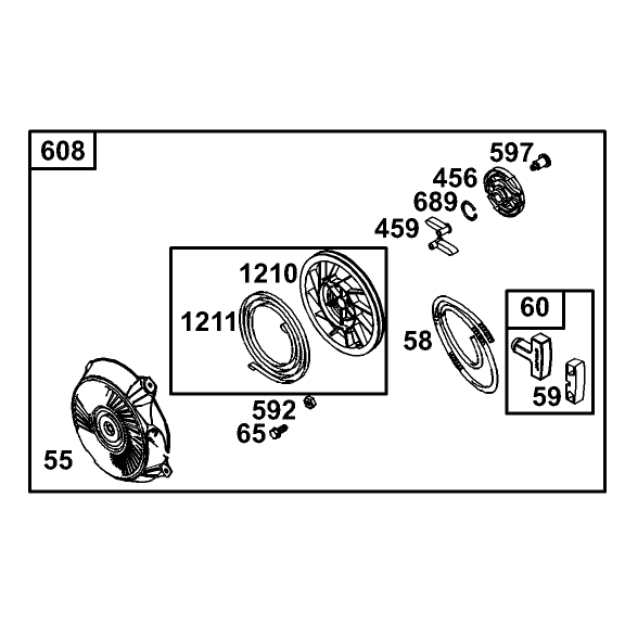 Starter Assembly Briggs and Stratton Model 110402-0218-E1
