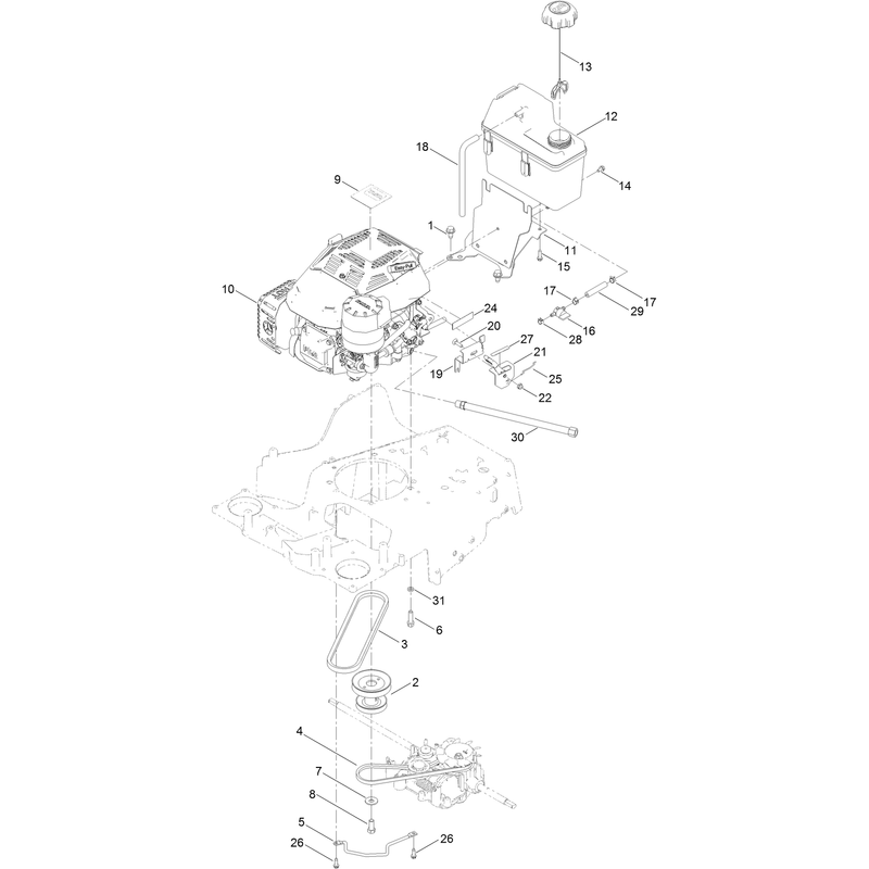 Engine and Fuel Tank Assembly