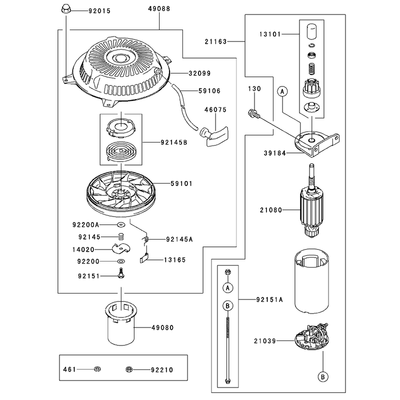 Starter Assembly Kawasaki FH500V-AS30