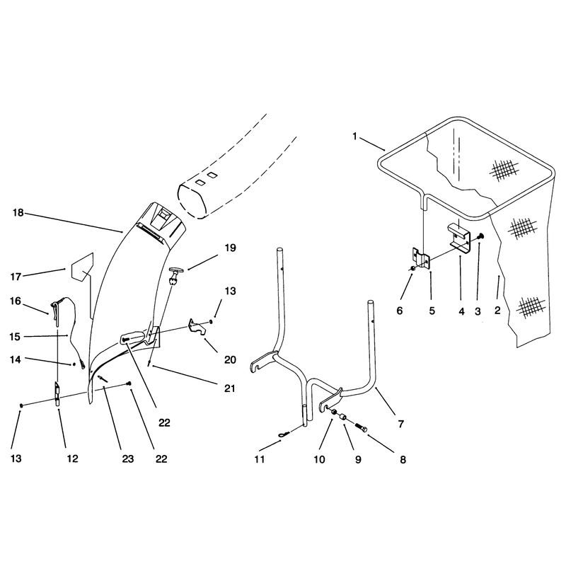 Chute, Bag And Frame Assembly