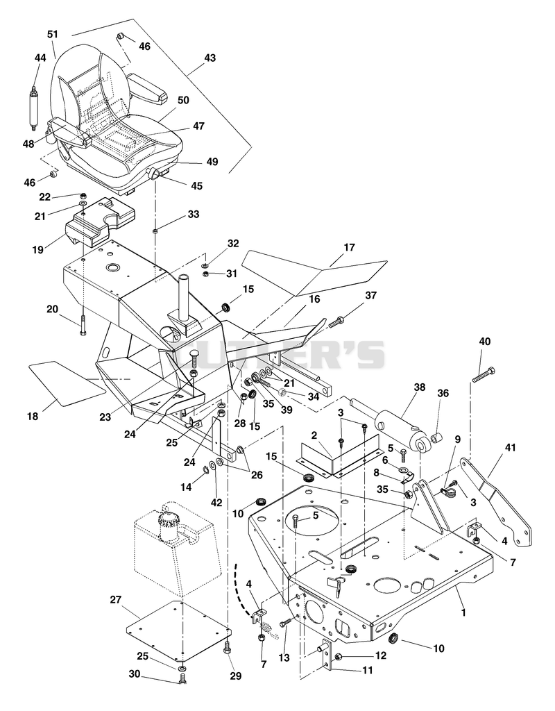 Frame, Sulky Frame And Seat