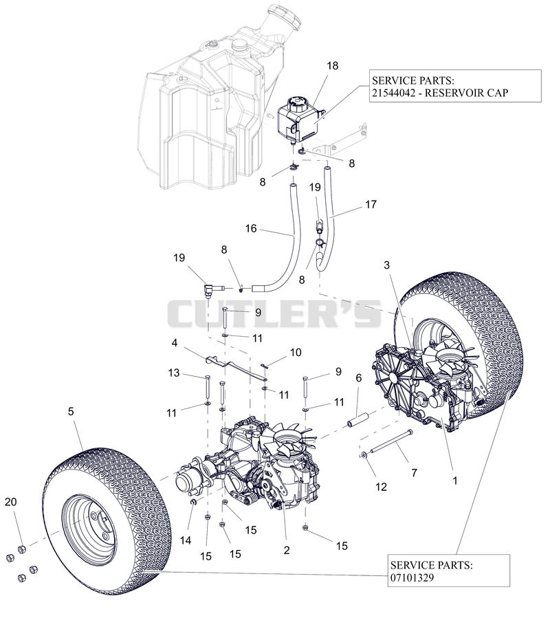 Rear Tires and Transaxles - 32"
