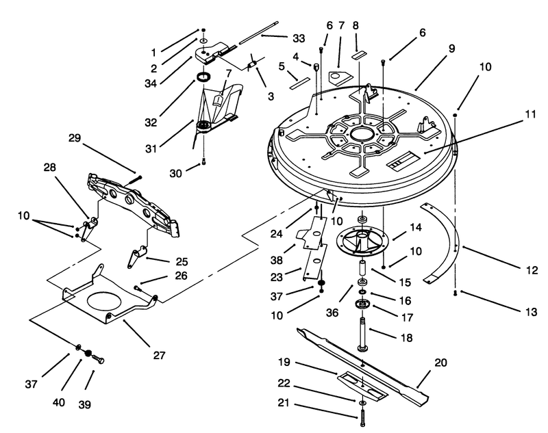 Deck and Spindle Assembly 32in Cutting Unit