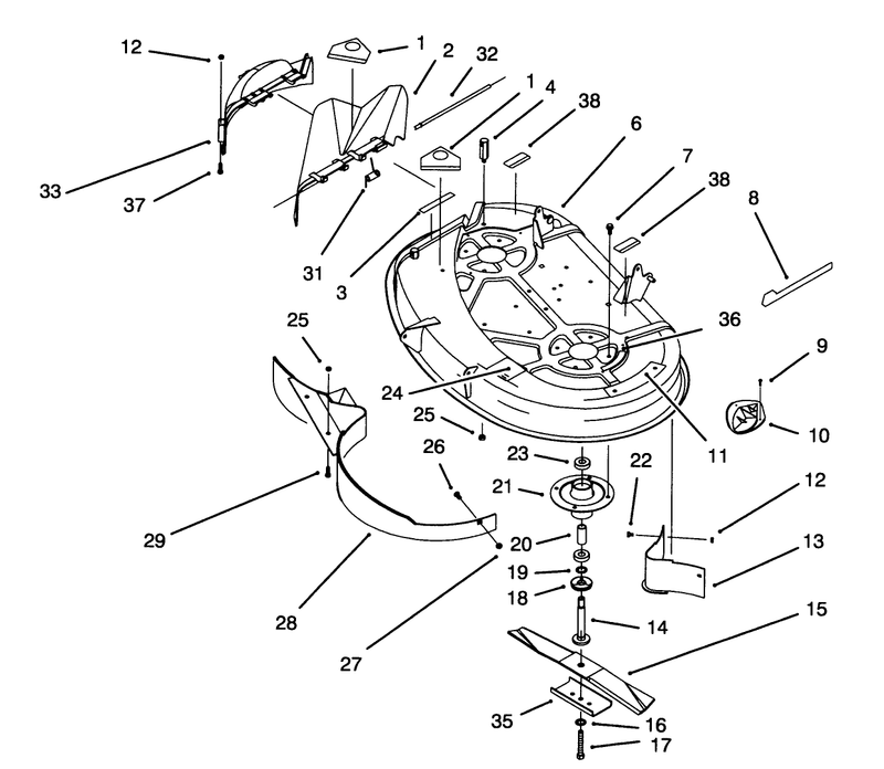 Housing and Spindle Assembly 38in Cutting Unit