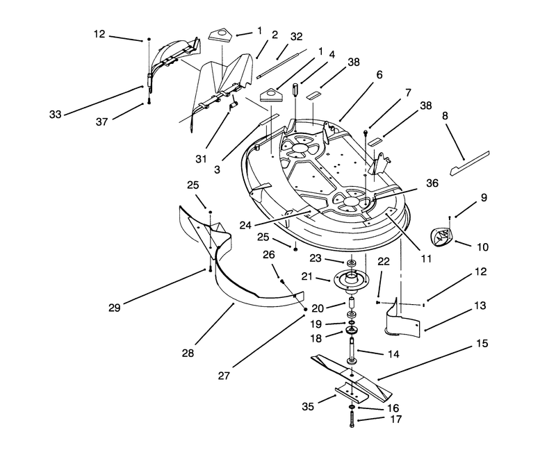 Housing and Spindle Assembly 38in Cutting Unit