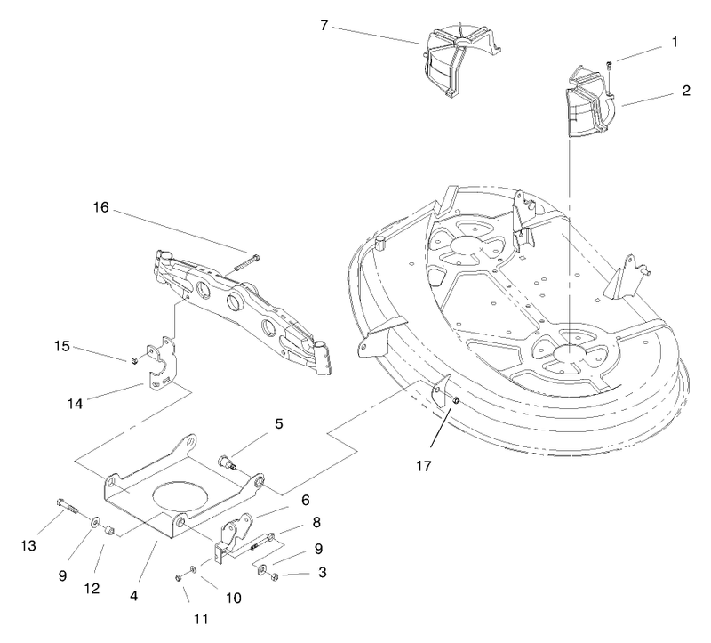 Deck Suspension and Belt Guide Assembly