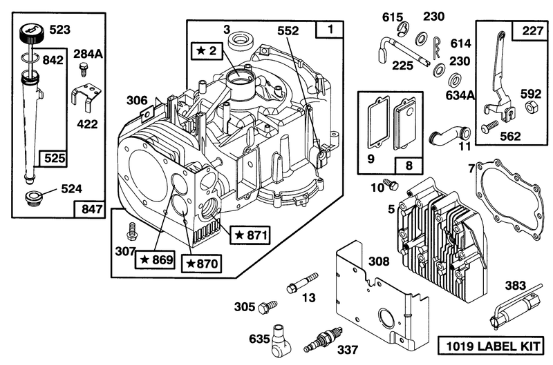 Engine Briggs and Stratton Model 282707 0119 01
