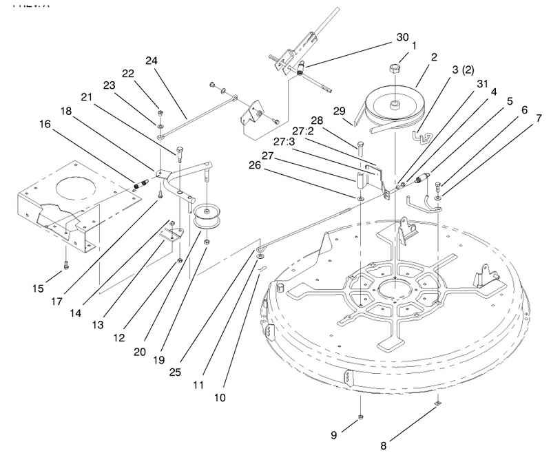 Pulley and Belt Assembly 32in Cutting Unit