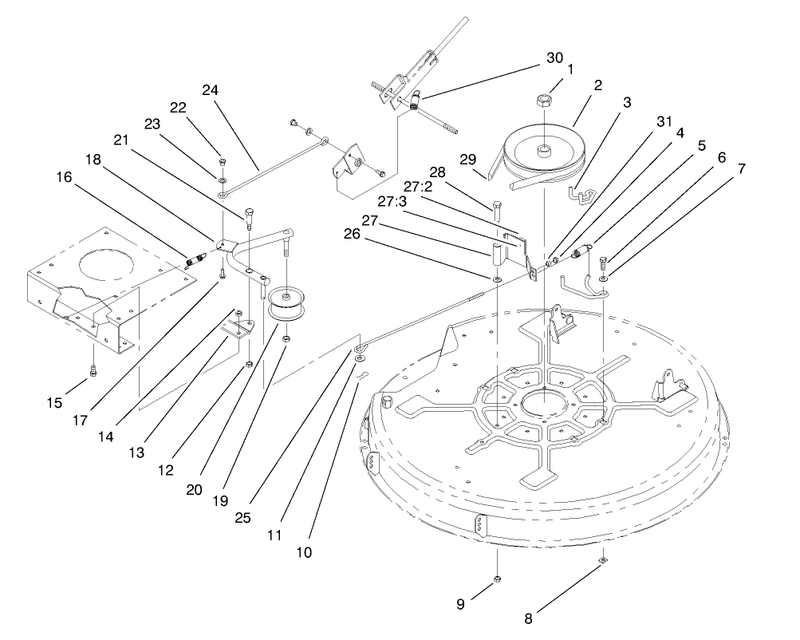 Pulley and Belt Assembly 32in Cutting Unit