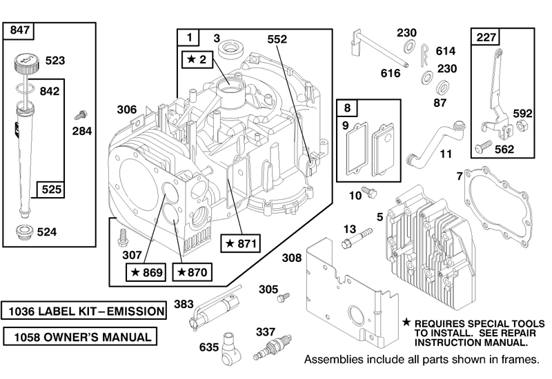 Engine Briggs and Stratton Model 284707 1148 E1