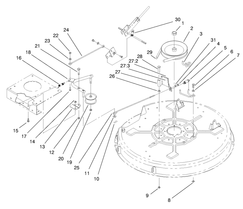 Pulley and Belt Assembly 32in Cutting Unit