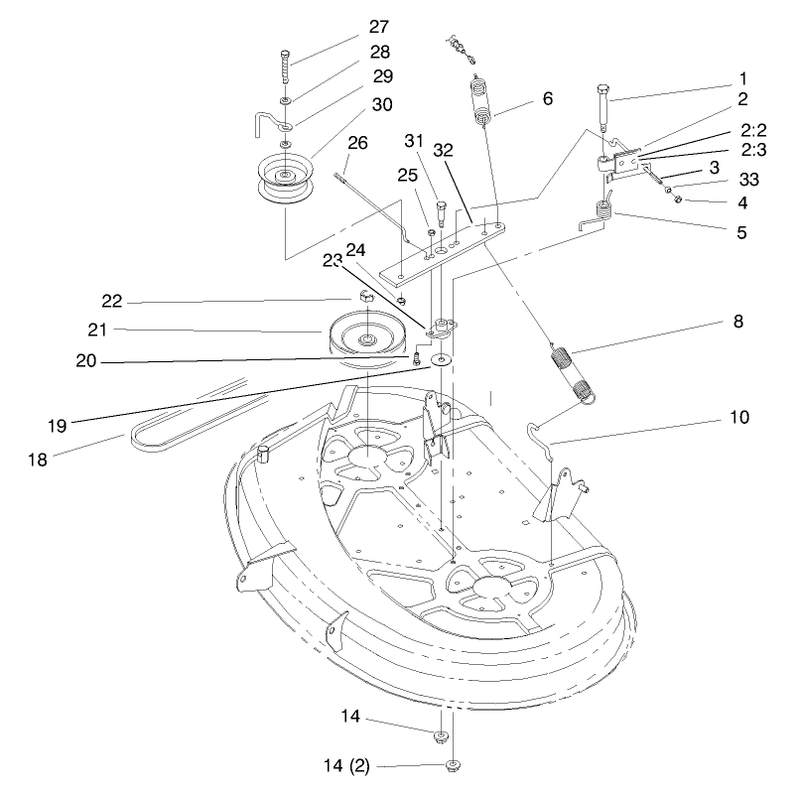 Pulley and Belt Assembly 38in Cutting Unit