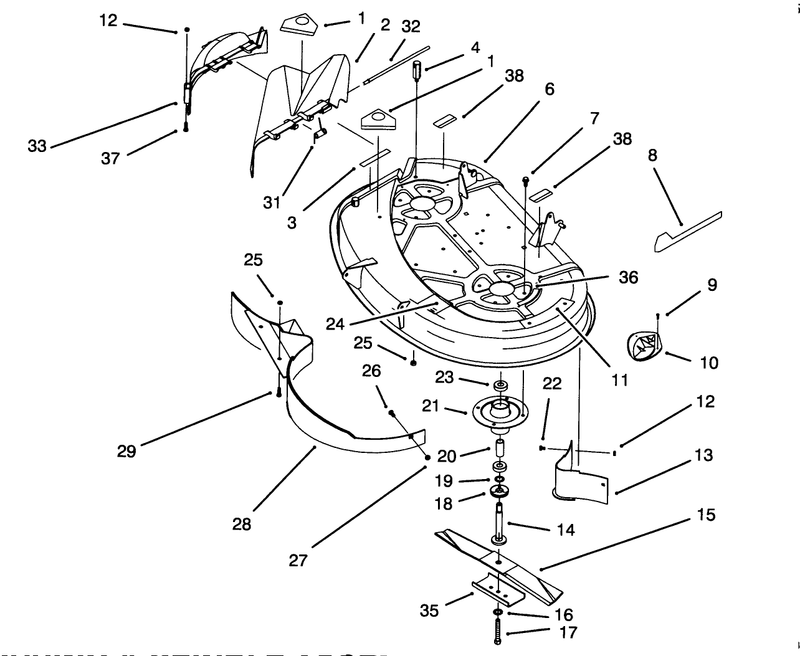 Housing and Spindle Assembly 38in Cutting Unit model No 71191 Only