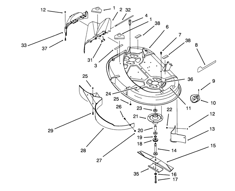 Housing and Spindle Assembly 38in Cutting Unitmodel No 71191 Only