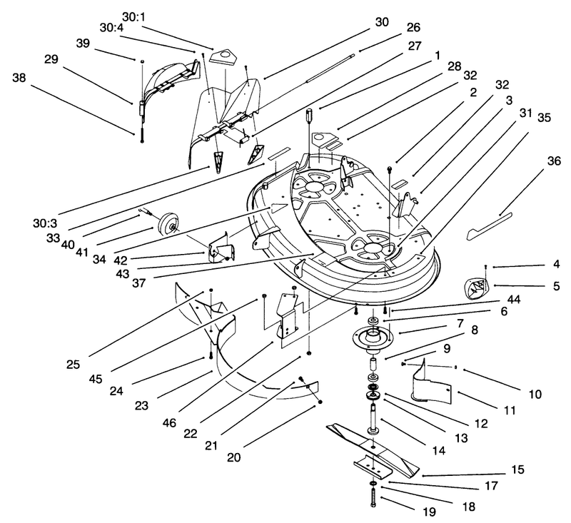 38in Deck Components Assembly