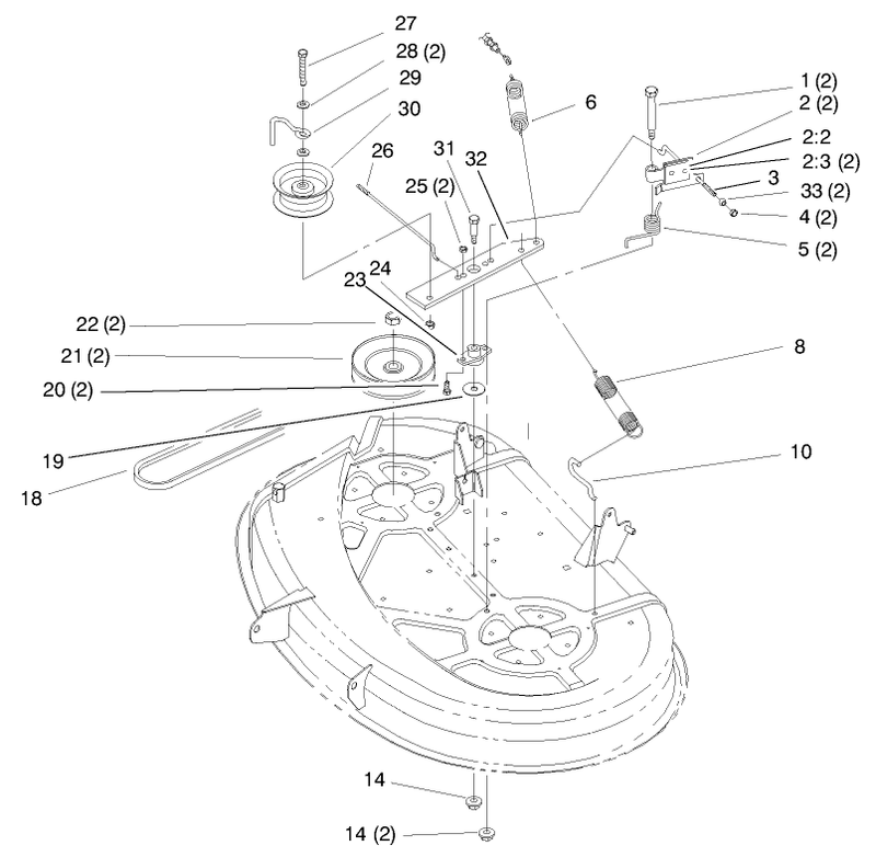 Pulley and Belt Assembly 38in Cutting Unit