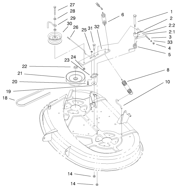 38in Deck Blade Drive and Braking Components
