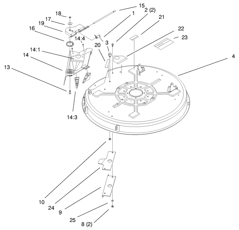 32in Deck Components Assembly