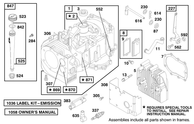 Engine Briggs and Stratton Model 284707 1148 E1
