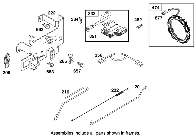Alternator and Miscellaneous Assembly Briggs and Stratton 284707 1148 E1