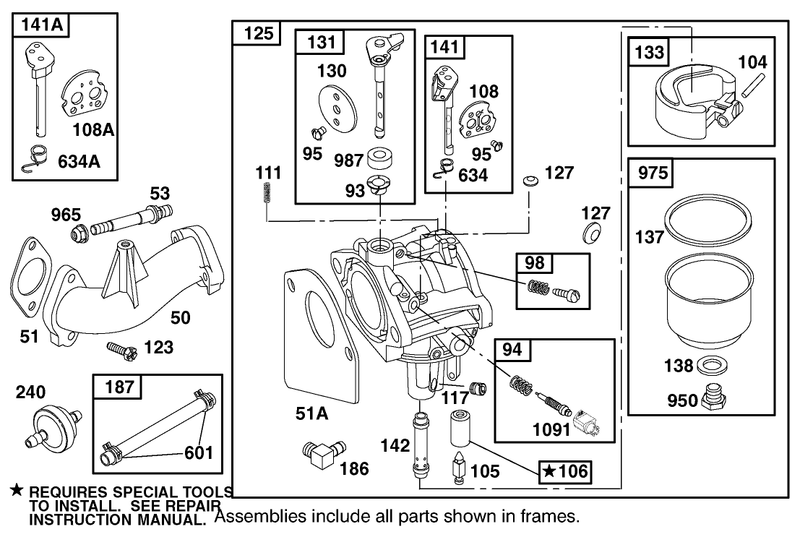 Carburetor Assembly Briggs and Stratton 284707 1148 E1
