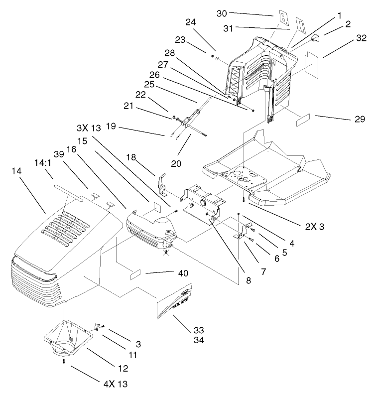 Hood and Tower Assembly