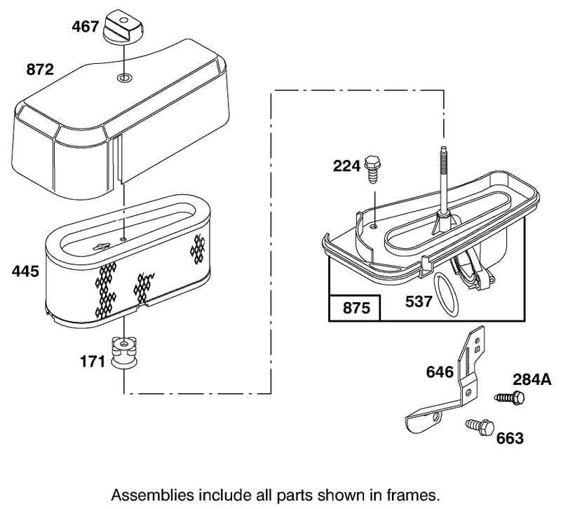 Air Cleaner Assembly Briggs and Stratton 284707 1148 E1