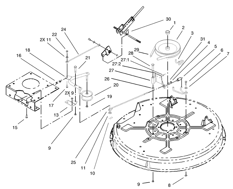 32in Deck Blade DriveBrake Assembly