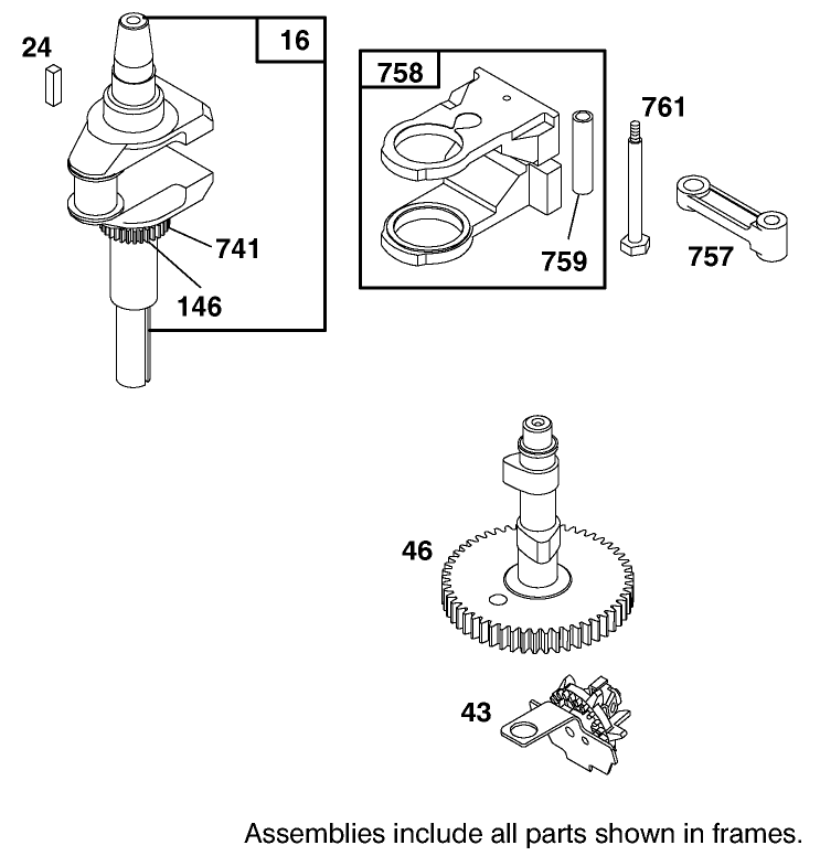 Crankshaft Assembly Briggs and Stratton 284707 1148 E1